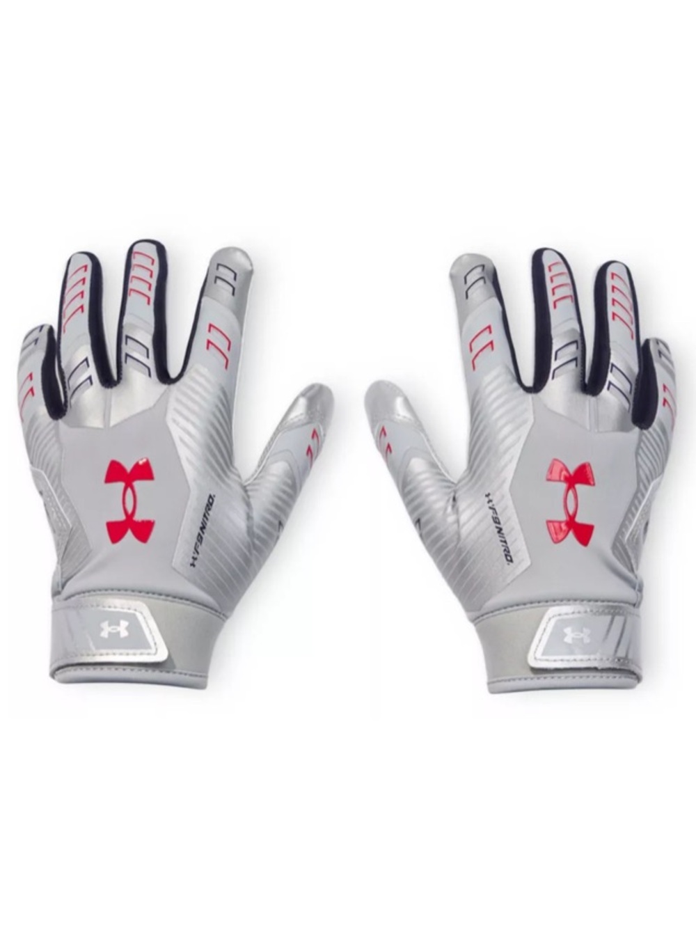UNDER ARMOUR Youth F9 Nitro Football Gloves for Skill Players - Mod Gray Flag